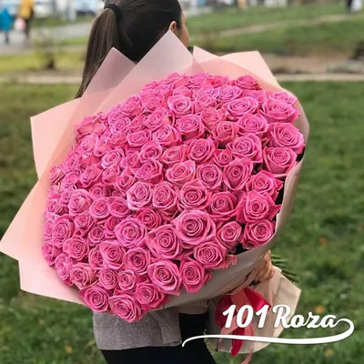 Удивительный снимок 101 розы в руках