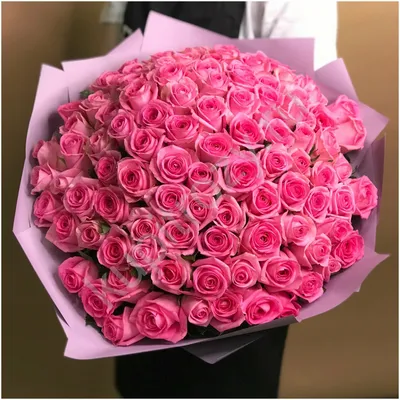 Розы: 101 розовая роза в формате png