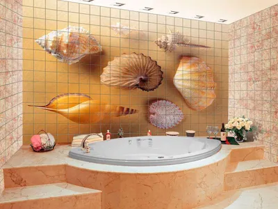 Фото 3D кафель для ванной - новые тренды в дизайне