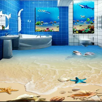 19) Новое изображение 3D пола в ванной комнате - скачать в HD качестве