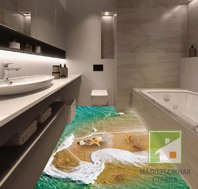 20) Фото 3D пола в ванной комнате - выберите размер изображения для скачивания