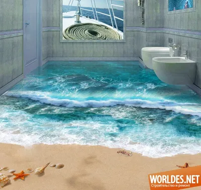 Уникальные и креативные 3D полы в ванной комнате: фото