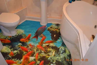 5) 3D пол в ванной комнате - HD изображение для скачивания