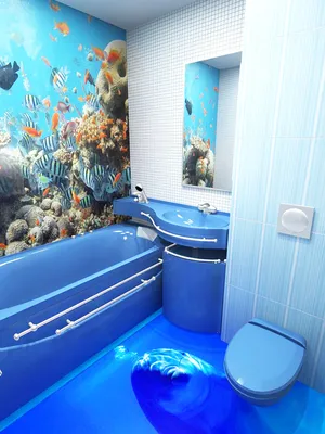 Уникальные изображения ванной с 3D полами