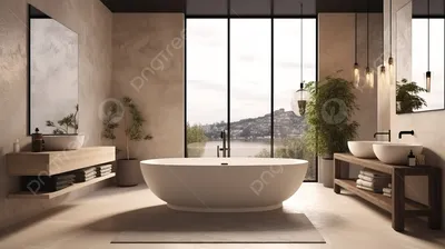 Фото 3D ванны с современным стилем