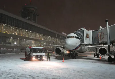 Заснеженный аэровокзал: Фотка Аэропорта Домодедово в холоде