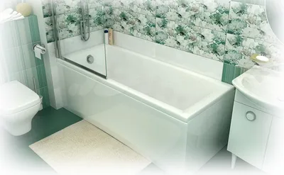 Фотографии акриловой ванны с экраном в разных цветах