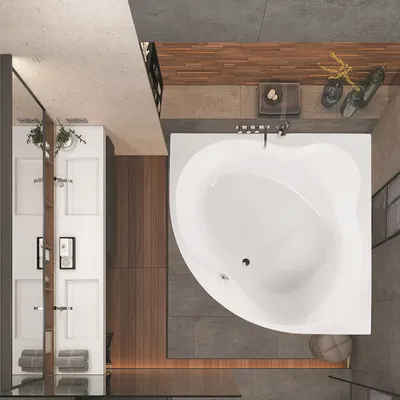 Фото ванной комнаты с акриловой ванной в стиле современности