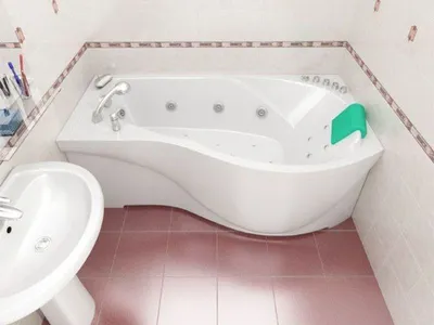 Фото акриловой угловой ванны с возможностью выбора формата