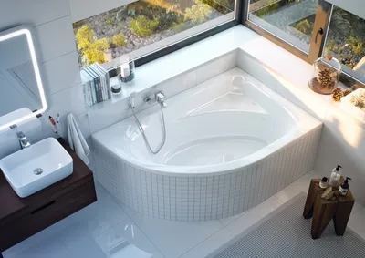 Изображение акриловой угловой ванны в формате PNG для скачивания