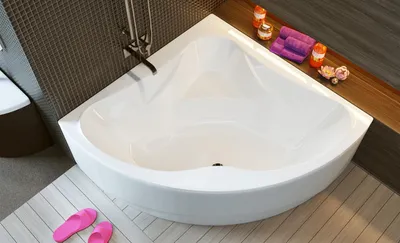 Картинка акриловой угловой ванны для ванной комнаты