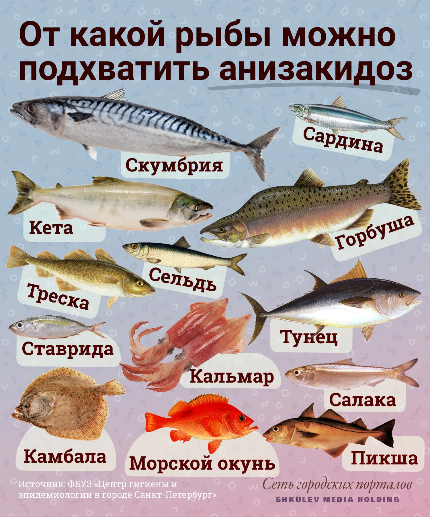 В силу какая рыба. Личинки анизакид в рыбе. Описторхоз рыба список.