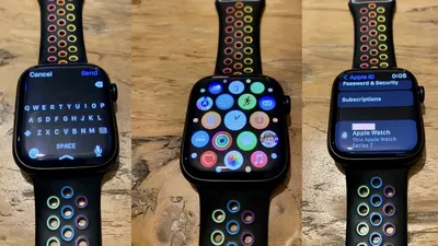 GIF с часами Apple Watch в движении