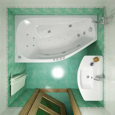 Фото ассиметричных ванн с возможностью выбора размера
