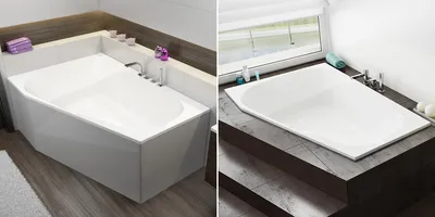 Ванные комнаты с асимметричными ваннами: современный и стильный интерьер