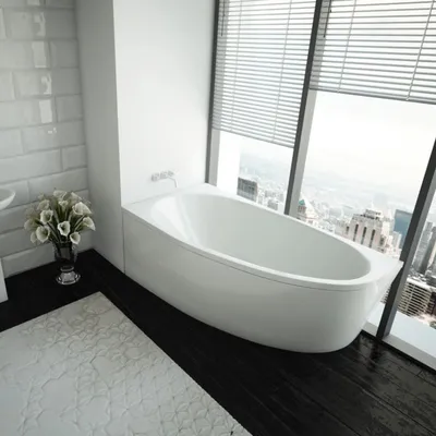 Ванные комнаты с асимметричными ваннами: идеи для маленьких пространств