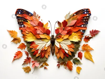 Картинка Бабочка из листьев: сохраните ее на устройстве