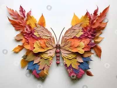Изображение Бабочка из листьев в высоком разрешении