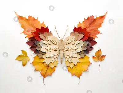 Фотка Бабочка из листьев: сохраните на устройство в формате JPG