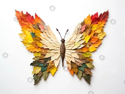 Картинка Бабочка из листьев: сохраните ее себе в удобном формате