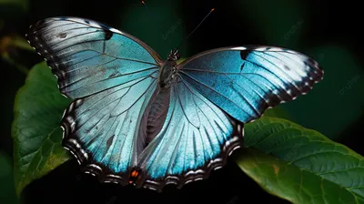 Необычное изображение синей бабочки для скачивания