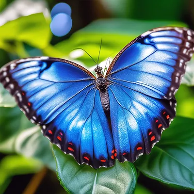 Фото синей бабочки в высоком разрешении для использования в проектах