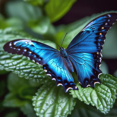 Фотка синей бабочки - идеальное изображение природы
