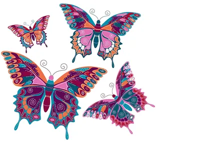 Бабочки на белом фоне: изображение формата WebP