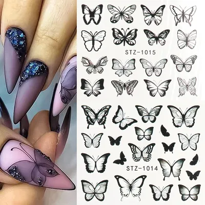 Привлекательные бабочки на ногтях в формате WebP