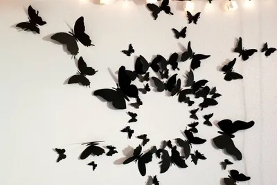 Создайте необычный интерьер с помощью своих самодельных бабочек на стену
