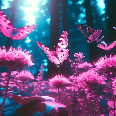 Игра красок и света на фото с бабочками