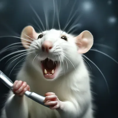 Изображение симпатичной белой крысы