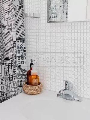 9) Фото белой мозаики в ванной: выберите размер и формат для скачивания