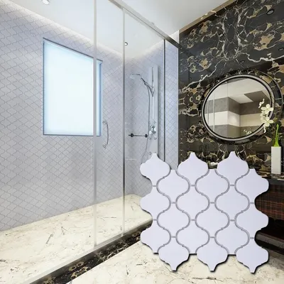 27) Белая мозаика в ванной: фото и изображения для скачивания