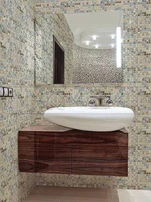 Фотографии ванной комнаты с белой мозаикой: вдохновение для дизайна