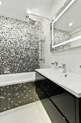 Белая мозаика в ванной: гармония и эстетика
