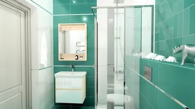 Фотография стильной ванной комнаты в красно-белых тонах