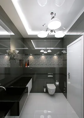 Бело-серая ванная комната: современный дизайн