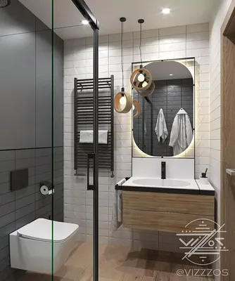 Фото ванной комнаты: бело-серые оттенки