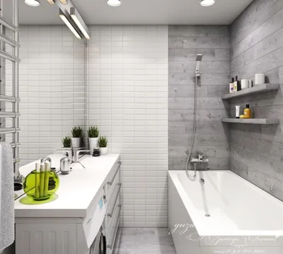 Фото ванной комнаты: бело-серые тенденции