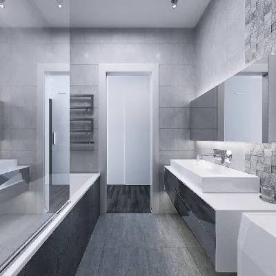 Изображение в бело-серой ванной комнате: скачать в различных форматах