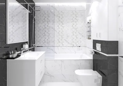 Фото ванной комнаты: бело-серая гармония пространства