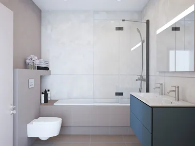 Бело-серая ванная комната: скачать изображение в высоком разрешении