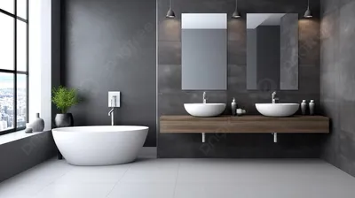 Изображение в бело-серой ванной комнате: выберите подходящий размер
