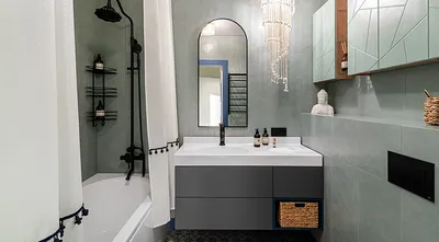 Бело-серая ванная комната: скачать изображение в хорошем качестве