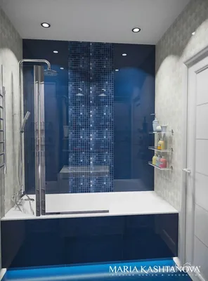 Фото бело-синей ванной комнаты в формате JPG