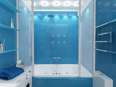 Картинки бело-синей ванной комнаты в формате PNG скачать