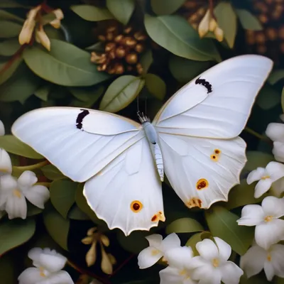 Фотография белых бабочек в формате PNG в высоком разрешении