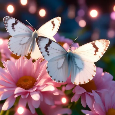 Фото белых бабочек в формате PNG с оптимальным качеством, прозрачностью и подписью для загрузки на сайт