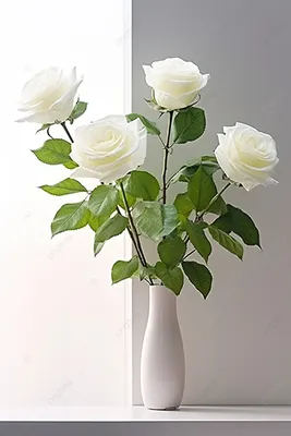 Фотка белых роз в вазе - разные варианты формата